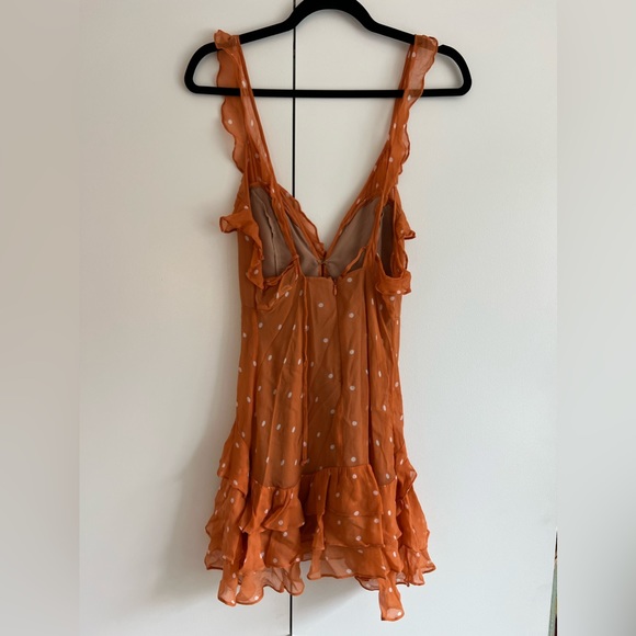 FOR LOVE AND LEMONS - orange ruffle mini dress - Picture 3 of 4